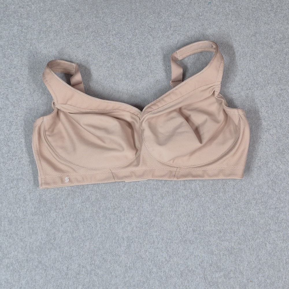 Glamorise Women Sports Bra 40D Beige SPORT Wireless Strap Adjustable READ
